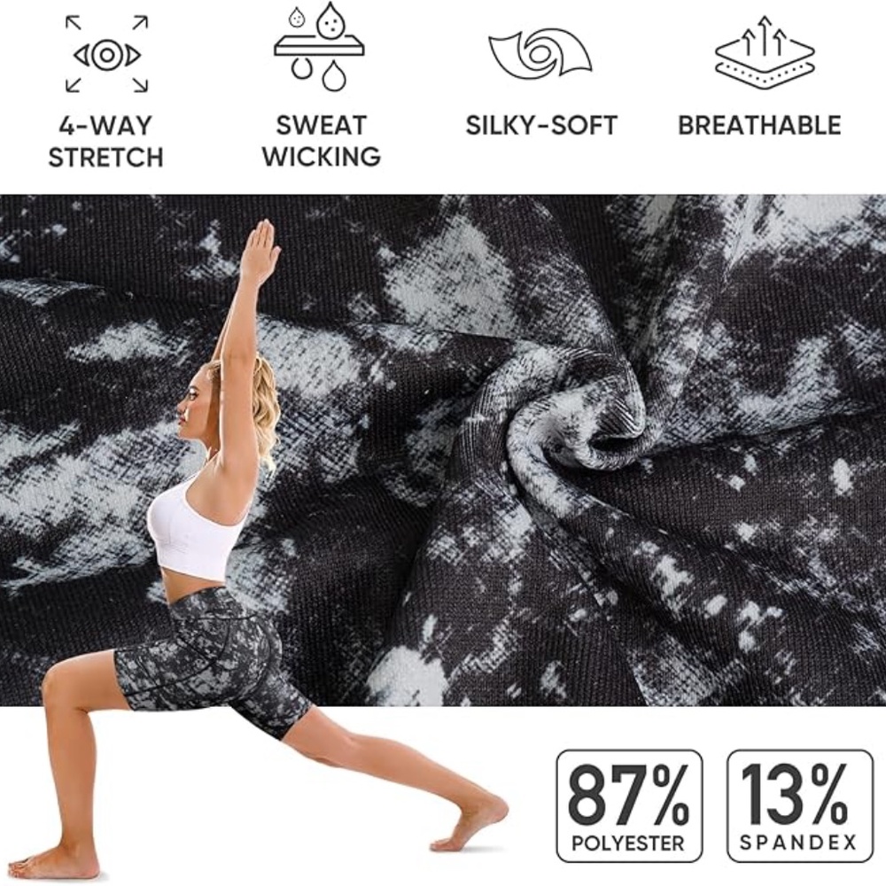 2Pack APEXUP Workout Shorts  Women High Waist, Spandex Yoga Shorts 2Pack